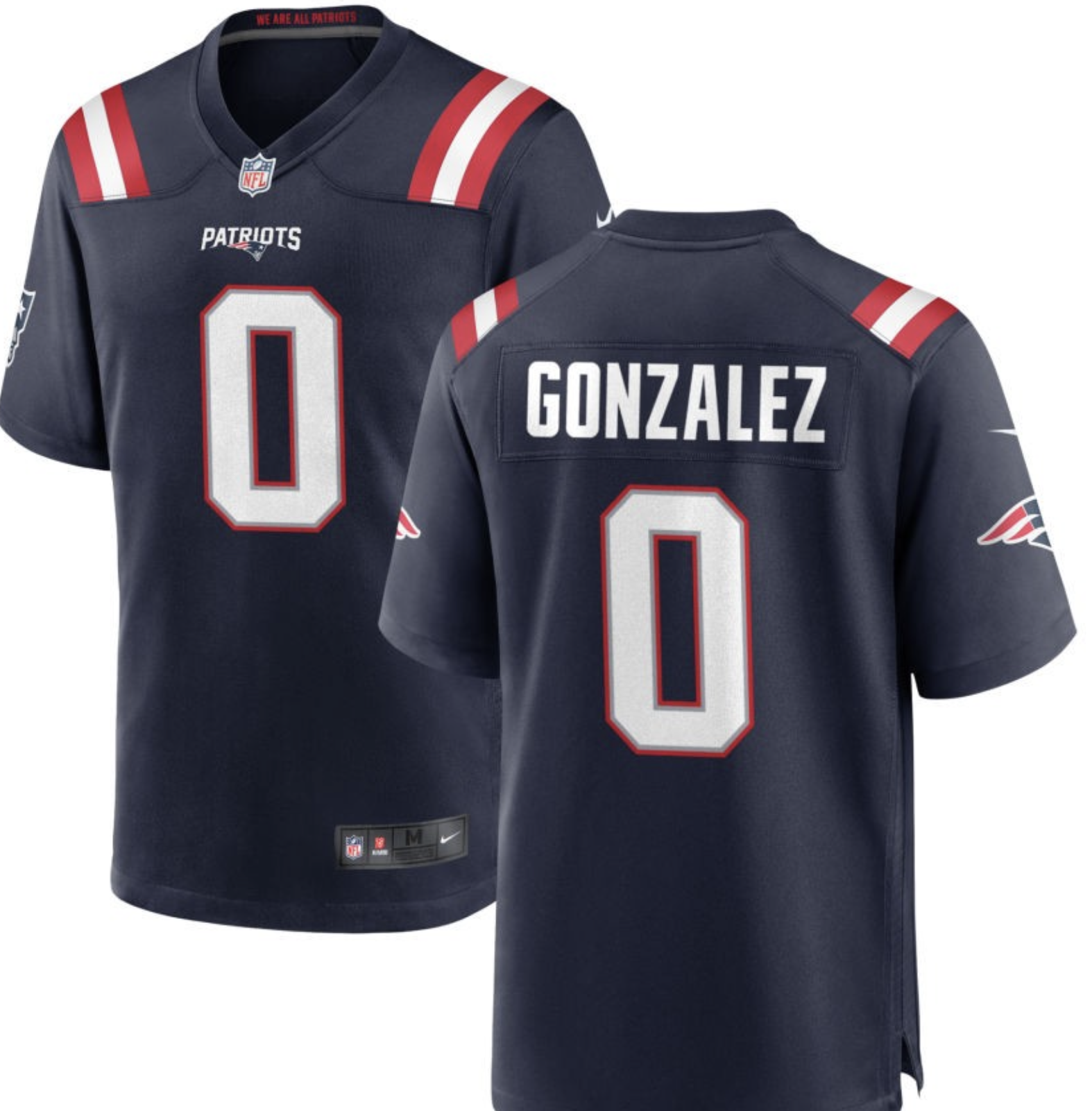 Men New England Patriots 0 Gonzalez Nike Navy Home Game Player NFL Jersey